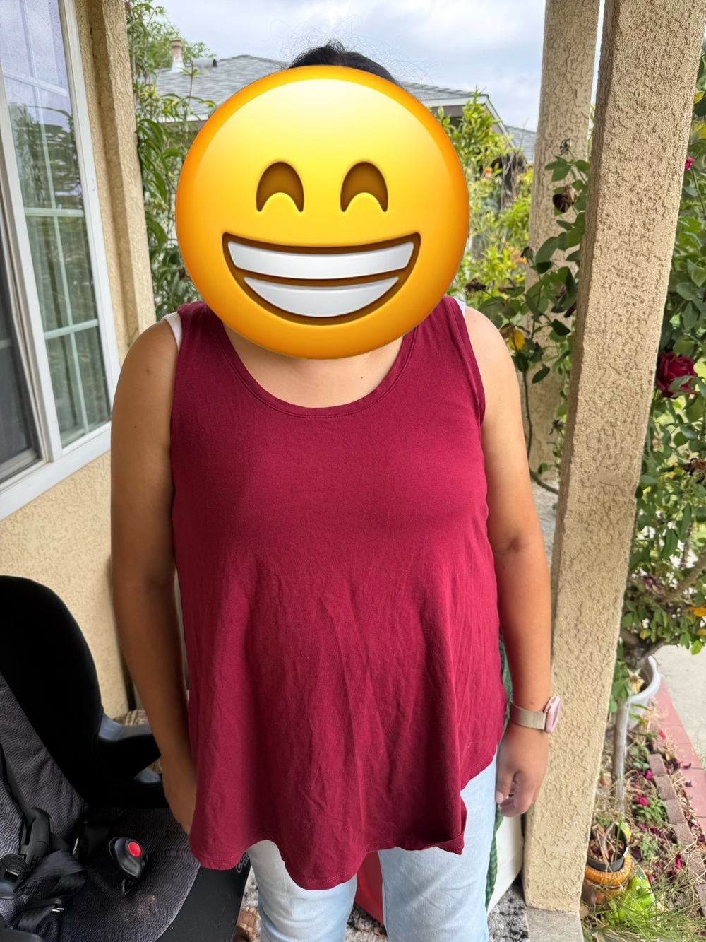 Women’s Ava Viv Sleeveless Scoop Neck Tank Top - Maroon size XL